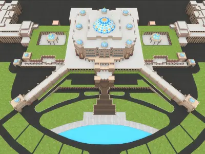 Emirates Palace Abu Dhabi 3d Model Low-poly 3D model