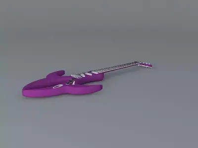 Purple alien guitar Free 3D model