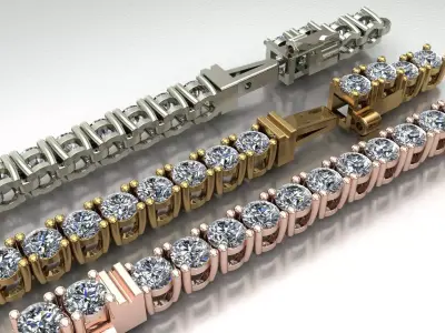 Diamond Tennis Bracelet CDTB035 3D print model