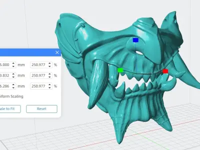 Wearable Oni Mask 11 Demon Half Draco Face 3D print model
