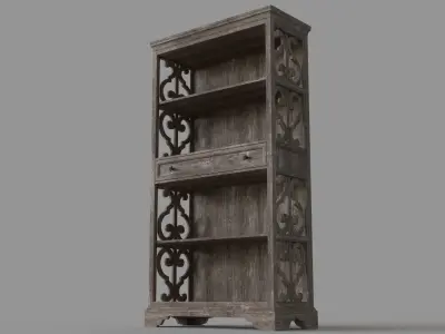 Antique Bookcase Brown 3D model