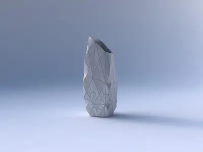 Vase bent rectangle with mosaic plates 3D print model