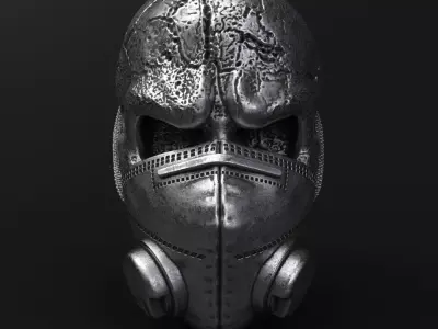 Skull Pendant jewelry with mask vol2  3D print model