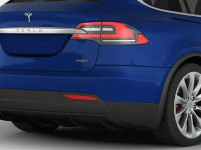 Tesla Model X 2017 detailed interior 3D model