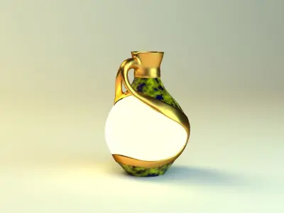 Low Poly Decorative Vase with Lamp Functionality 4k maps Low-poly 3D model