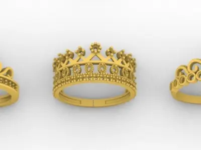 10 units Lady Crown rings sweet 15  collection  3D print model