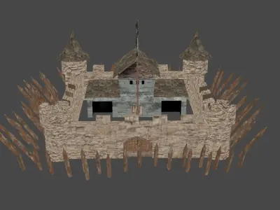 Castle Low-poly 3D model 5