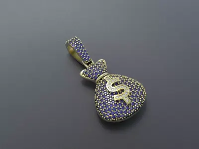 Gold Purse pendant 3D print model