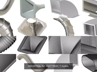 INDUSTRIAL AIR DUCT PACK 3D Model Collection