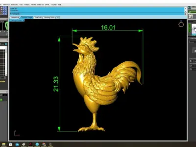 Lucky Rooster Animal Pendant for Jewelry 3D Model 3919 3D print model