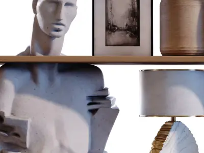 Modern shelf and rack set 786 Low-poly 3D model