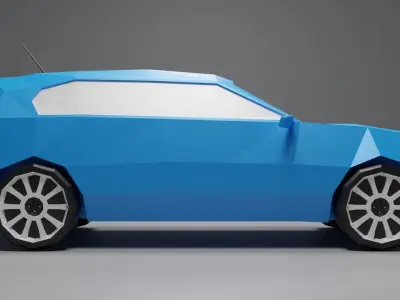 Polygonal car Low-poly 3D model purchase