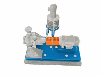 Water Centrifugal Pump PBR Low-poly 3D model