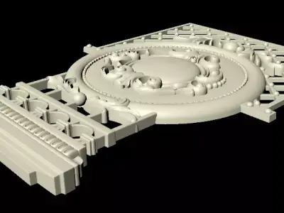 Central decor ornament for furniture 3D model 944
