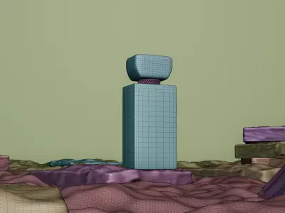 Blender Luxury Perfume Bottle 3D Realistic Render Setup Low-poly 3D model