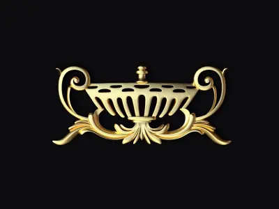 Central decor ornament for furniture 3D model 78