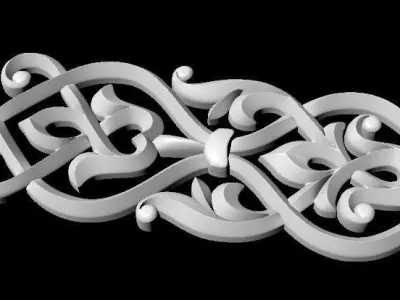 Central decor ornament for furniture 3D model 476