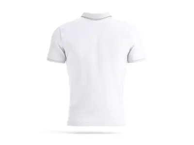 White Mens Polo Shirt - sport male tshirt with collar 3D model