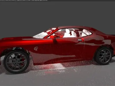 Dodge Challenger srt hillcat 2015 obj 3ds blender and fbx Low-poly 3D model