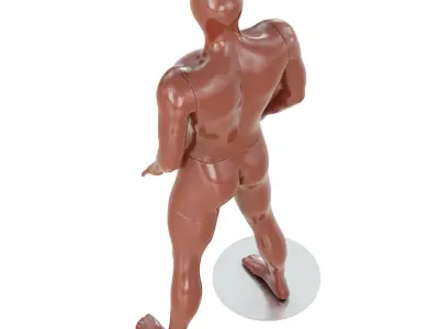 Golden face mannequin 164 3D model