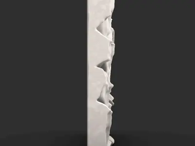 Uneven Boulder Wall Detail Mesh 3D model