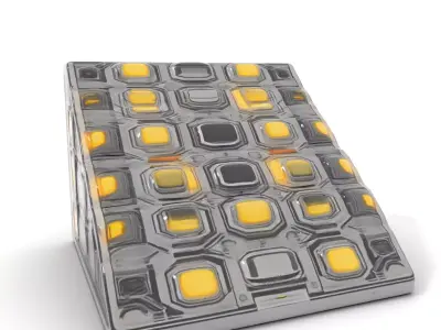 Hexagonal Light Grid model pack with illuminated tiles design Low-poly 3D model