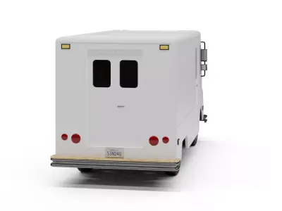 American Mail Truck Low-poly 3D model