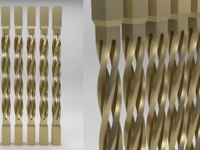 Twisted Baluster 3D model buy