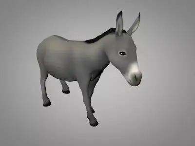 Donkey Low-poly 3D model