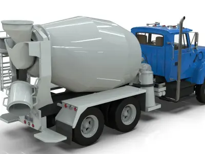 L9000 Cement Mixer Beck Drum 6 Hood Variants 3D model