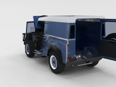 Full Land Rover Defender 90 Hard Top seethrough rev 3D model