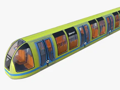 Sci-fi subway car PBR 3D model