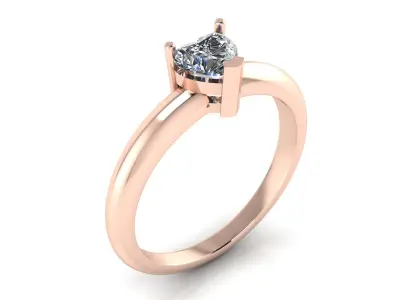  Jewelry  Heart Diamond Ring 3D print model