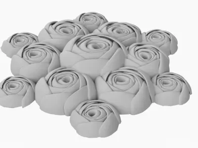 High Poly Roses 3D Print Model 3D print model