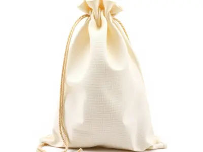 Drawstring Canvas Bag Model Pack Low-poly 3D model