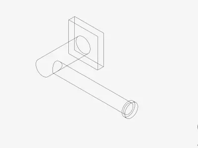 Toilet Roll Holder - Single - Luxury - Round - Square Plate Low-poly 3D model