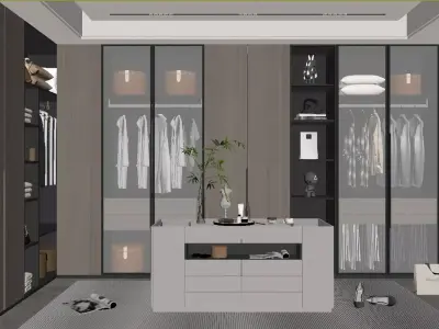 Modern Light Luxury Cloakroom 3D model