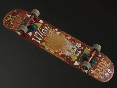 Skateboard Low-poly 3D model get