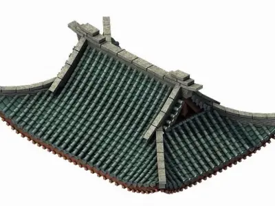 Game Building - Decoration - Roof 02 3D model