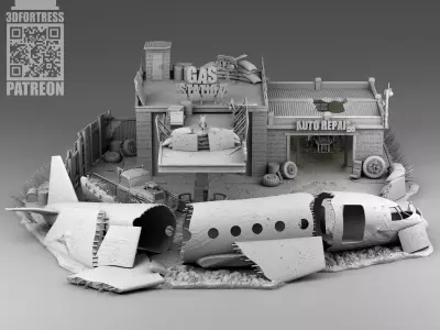 Gas station 3D print model