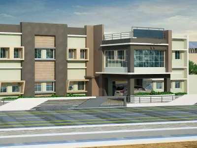 This is an exterior view of a office building Free 3D model