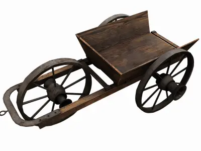 Medieval Cart  Low-poly 3D model