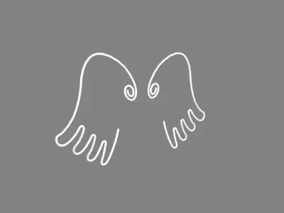 cartoon angel wings - Lighted back decoration Low-poly 3D model