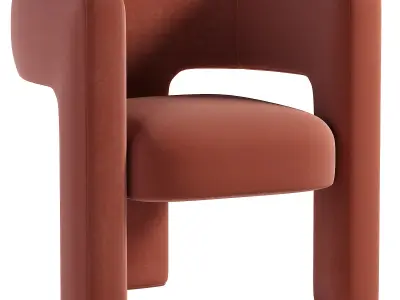 Armchair person chair Low-poly 3D model