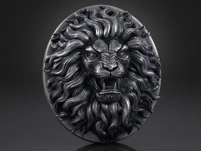 Lion Head Pendant a03  3D print model
