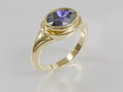 Eternal Elegance Gold Oval Ring -  3D print ready Free 3D print model