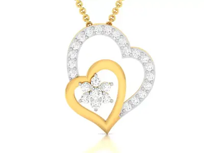Women Heart Pendants 3dm STL OBJ FBX Render Details 3D print model