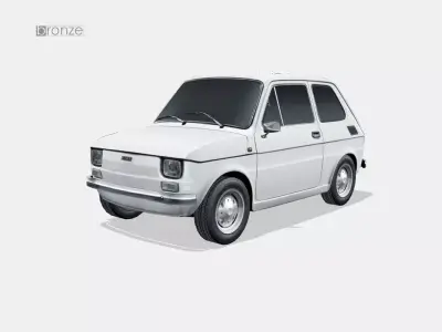 Fiat 126 1972 Low-poly 3D model