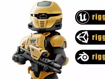 TROOPER XX-2000  Rigged for Unreal Engine - Unity - MIXAMO  3D model