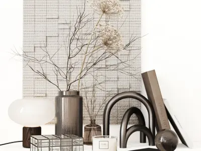 Bronze set vases and other objects 3D model